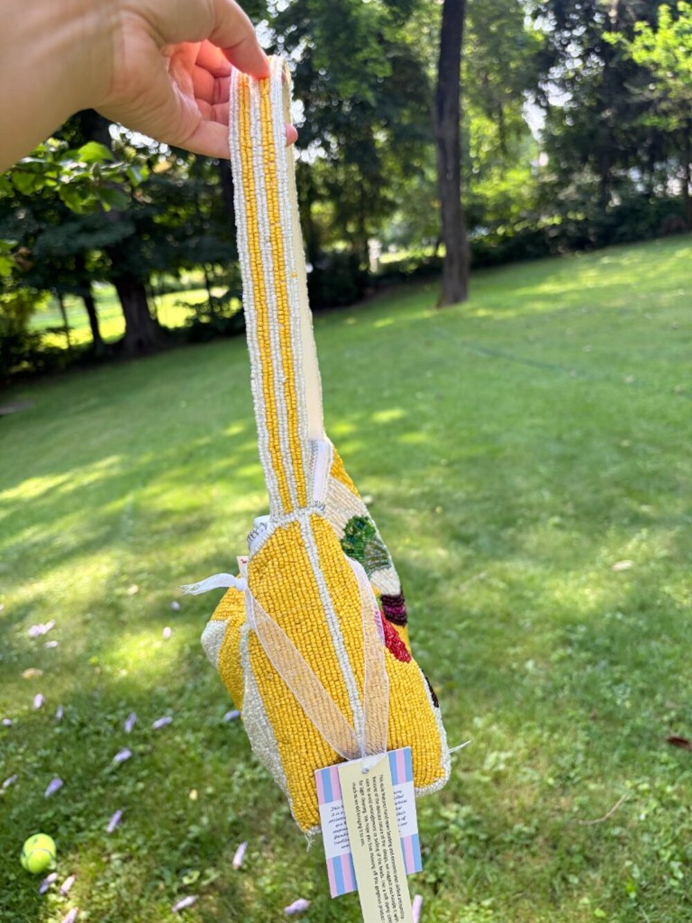 NWT Handcrafted Beaded Vegetable Stripe Bag TJ Maxx - Picture 3 of 7
